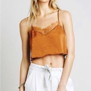 Free People Intimates Silky Lace Top in Size L